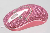 PC Myš Crystal, ružový smajlík