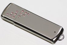USB kľúč Swarovski, 12 ružových kryštálikov, 4 GB zn. PROPAG