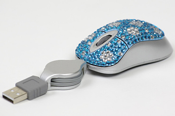 PC Myš Crystal Mini modrý kvietok - Kliknutím na obrázok zatvorte -