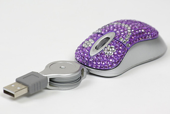 PC Myš Crystal Mini fialový smajlík - Kliknutím na obrázok zatvorte -