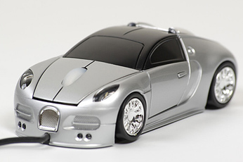 PC myš auto Strieborné Bugatti - Kliknutím na obrázok zatvorte -