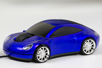 PC myš auto Porsche modré - Kliknutím na obrázok zatvorte -