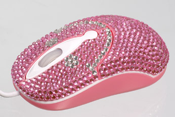 PC Myš Crystal, ružový smajlík - Kliknutím na obrázok zatvorte -